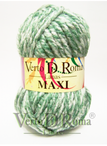 Ovillo Lana Maxi Multicolor Verde Claro y Blanco