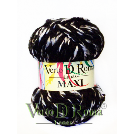 Ovillo Lana Maxi Multicolor Negro